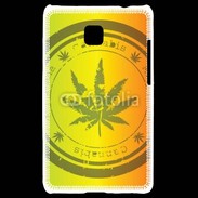 Coque LG Optimus L3 II Marijuana stamp on rastafarian background