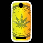 Coque HTC One SV Marijuana stamp on rastafarian background