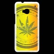 Coque HTC One Marijuana stamp on rastafarian background