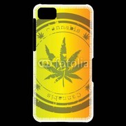 Coque Blackberry Z10 Marijuana stamp on rastafarian background