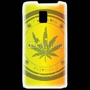 Coque LG P990 Marijuana stamp on rastafarian background