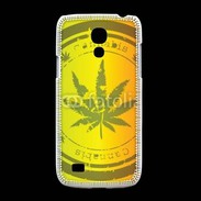 Coque Samsung Galaxy S4mini Marijuana stamp on rastafarian background