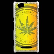 Coque Sony Xperia M Marijuana stamp on rastafarian background