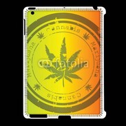 Coque iPad 2/3 Marijuana stamp on rastafarian background