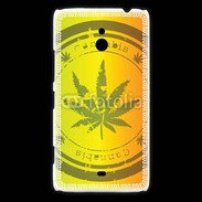 Coque Nokia Lumia 1320 Marijuana stamp on rastafarian background