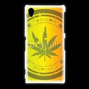 Coque Sony Xpéria Z1 Marijuana stamp on rastafarian background