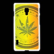 Coque LG L7 2 Marijuana stamp on rastafarian background