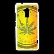 Coque HTC One Max Marijuana stamp on rastafarian background