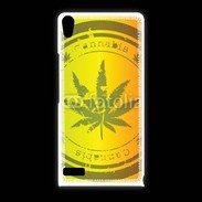 Coque Huawei Ascend P6 Marijuana stamp on rastafarian background