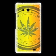 Coque Huawei Ascend Mate Marijuana stamp on rastafarian background