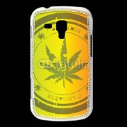 Coque Samsung Galaxy Trend Marijuana stamp on rastafarian background