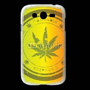 Coque Samsung Galaxy Grand Marijuana stamp on rastafarian background