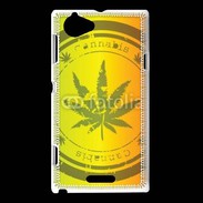Coque Sony Xperia L Marijuana stamp on rastafarian background