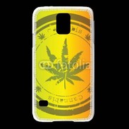 Coque Samsung Galaxy S5 Marijuana stamp on rastafarian background