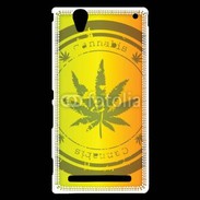 Coque Sony Xperia T2 Ultra Marijuana stamp on rastafarian background