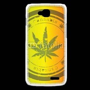 Coque LG L90 Marijuana stamp on rastafarian background