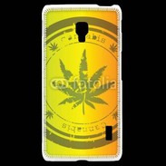 Coque LG F6 Marijuana stamp on rastafarian background