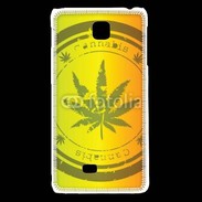 Coque LG F5 Marijuana stamp on rastafarian background