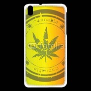 Coque HTC Desire 816 Marijuana stamp on rastafarian background