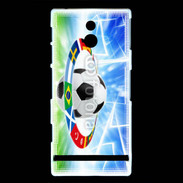 Coque Sony Xperia P Soccer ball, national team flags