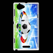 Coque Sony Xperia L Soccer ball, national team flags