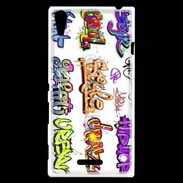 Coque Sony Xperia T3 Graffiti vector background collection