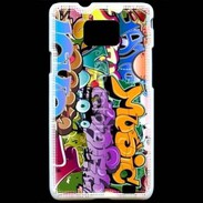 Coque Samsung Galaxy S2 Graffiti seamless background. Hip-hop art