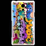 Coque Sony Xperia T Graffiti seamless background. Hip-hop art