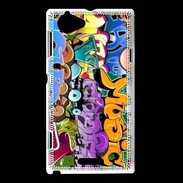 Coque Sony Xperia L Graffiti seamless background. Hip-hop art