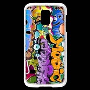 Coque Samsung Galaxy S5 Mini Graffiti seamless background. Hip-hop art