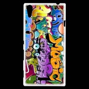 Coque Sony Xperia T3 Graffiti seamless background. Hip-hop art