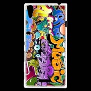 Coque Sony Xperia T3 Graffiti seamless background. Hip-hop art