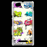 Coque Sony Xperia M Graffiti wall vector urban art