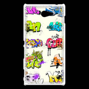 Coque Sony Xperia M2 Graffiti wall vector urban art