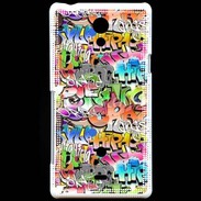 Coque Sony Xperia T Graffiti seamless background. Urban art