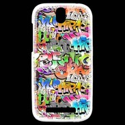 Coque HTC One SV Graffiti seamless background. Urban art