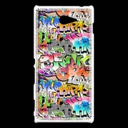 Coque Sony Xperia M2 Graffiti seamless background. Urban art