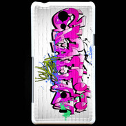 Coque Sony Xperia T Graffiti wall background, urban art 1000