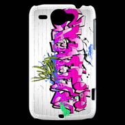 Coque HTC Wildfire G8 Graffiti wall background, urban art 1000