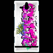 Coque Sony Xperia U Graffiti wall background, urban art 1000