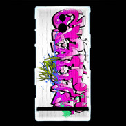 Coque Sony Xperia P Graffiti wall background, urban art 1000