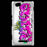 Coque Sony Xperia M Graffiti wall background, urban art 1000