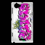 Coque Sony Xperia L Graffiti wall background, urban art 1000