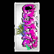 Coque Sony Xperia M2 Graffiti wall background, urban art 1000