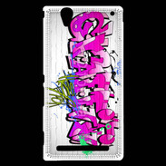 Coque Sony Xperia T2 Ultra Graffiti wall background, urban art 1000