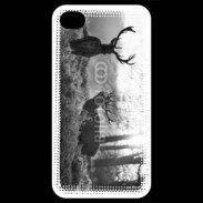 Coque iPhone 4 / iPhone 4S Cerf en noir et blanc 150