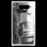 Coque LG Optimus L7 Cerf en noir et blanc 150