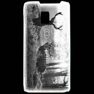 Coque LG P990 Cerf en noir et blanc 150