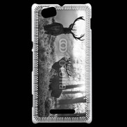 Coque Sony Xperia M Cerf en noir et blanc 150