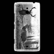 Coque Nokia Lumia 1320 Cerf en noir et blanc 150